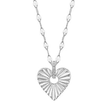 Ribbed Sparkle Small Heart Necklace-S24