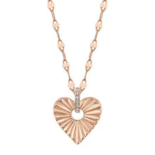 Ribbed Sparkle Small Heart Necklace-S24