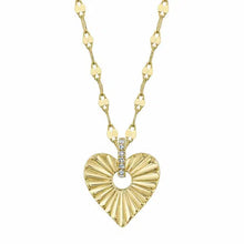 Ribbed Sparkle Small Heart Necklace-S24