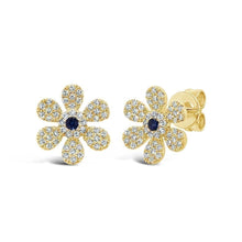 Sapphire Small Flower Stud Earrings-S24