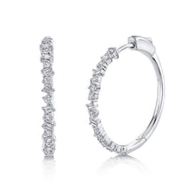 Scattered Baguette Diamond Hoop Earrings-S24