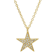 Single Star Drop Diamond Necklace-S24