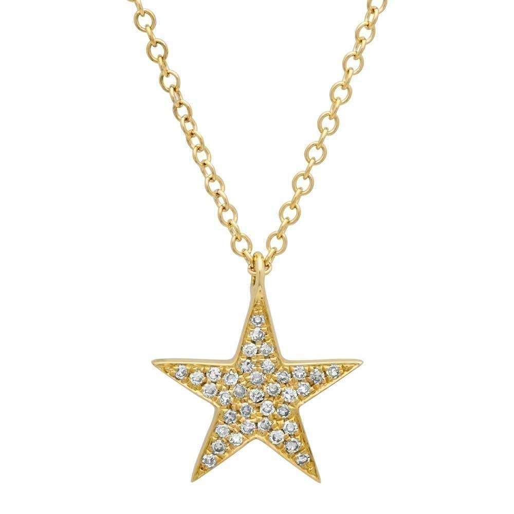 Single Star Drop Diamond Necklace-S24