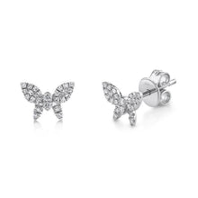 Small Diamond Butterfly Stud Earrings-S24