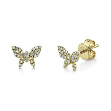 Small Diamond Butterfly Stud Earrings-S24