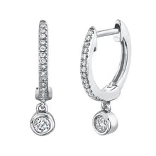 Small Diamond Hoop Diamond Drop Earrings-S24