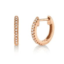 Small Diamond Huggie Hoop Earrings-S24