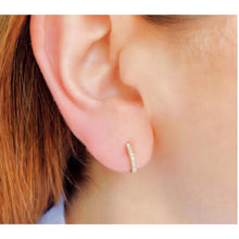 Small Diamond Huggie Hoop Earrings-S24