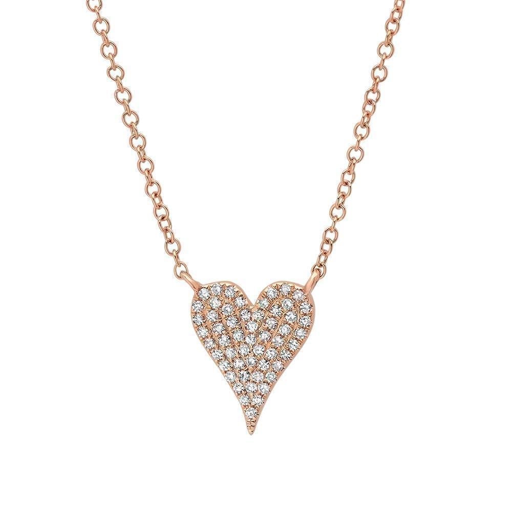 Small Pave Heart Necklace-S24