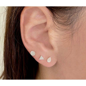 Small Pave Pear Studs-S24