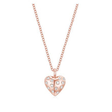 Small Puffy Diamond Heart Necklace-S24