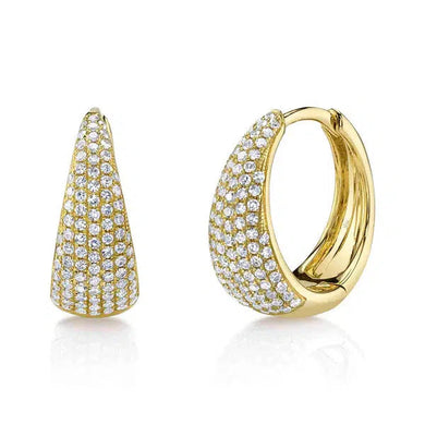 Small Tapered Diamond Hoop Earrings-S24