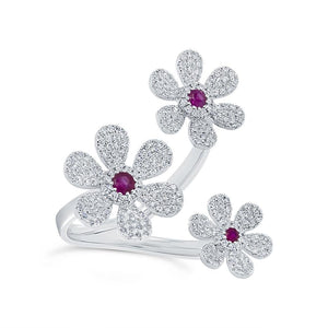 Split Three Flower Ring-S24