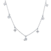 Star Bezel Drop Diamond Necklace-S24