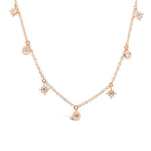 Star Bezel Drop Diamond Necklace-S24