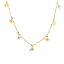 Star Bezel Drop Diamond Necklace-S24