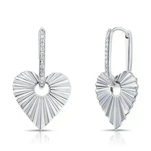 Striped Heart Dangle Earrings-S24