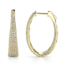 Tapered Diamond Statement Hoop Earrings-S24