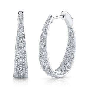 Tapered Diamond Statement Hoop Earrings-S24