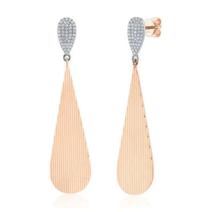 The Pave Ribbed Linear Earrings-S24