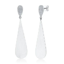 The Pave Ribbed Linear Earrings-S24