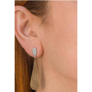 The Pave Ribbed Linear Earrings-S24