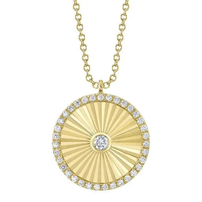 The Ribbed Circle Pendant Necklace-S24