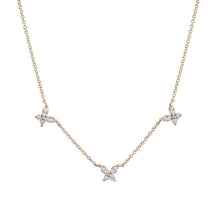 Three Diamond Butterfly Pendant Necklace-S24