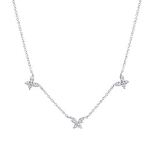 Three Diamond Butterfly Pendant Necklace-S24