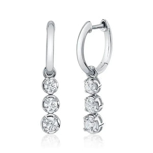 Three Drop Diamond Hoops-S24