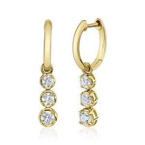 Three Drop Diamond Hoops-S24