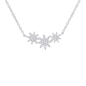 Three Star Diamond Necklace-S24