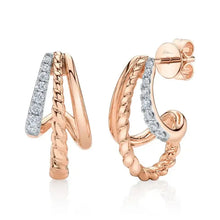 Triple Rope Diamond Hoops-S24