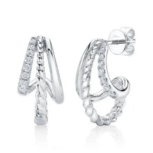 Triple Rope Diamond Hoops-S24