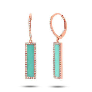 Turquoise Bar Drop Earrings-S24