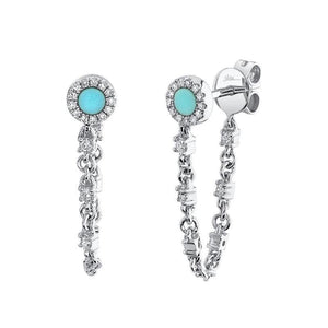 Turquoise Chain Drop Earrings-S24
