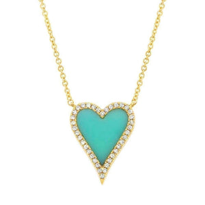 Turquoise Medium Heart Necklace-S24