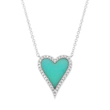 Turquoise Medium Heart Necklace-S24